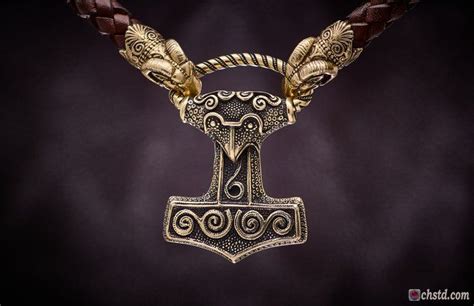 Thor Hammer Legendary Mjolnir From Skane Leather Necklace Bronze