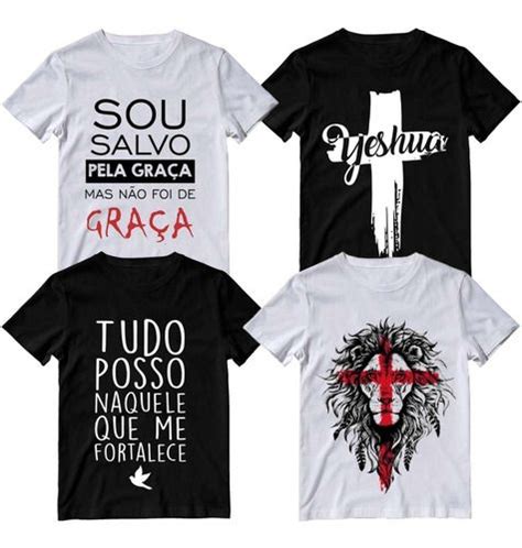 Kit Camiseta Moda Gospel Igreja Camisa Jesus Evang Lica F R