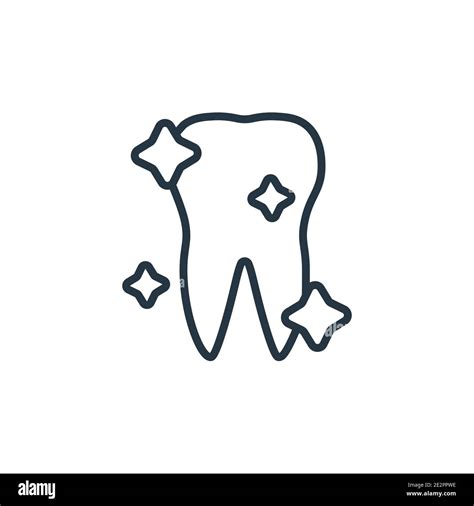 Shiny Tooth Outline Vector Icon Thin Line Black Shiny Tooth Icon Flat