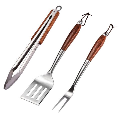 Ipartner Heavy Duty Bbq Grilling Tool Set 3pcs Real Thick Stainless