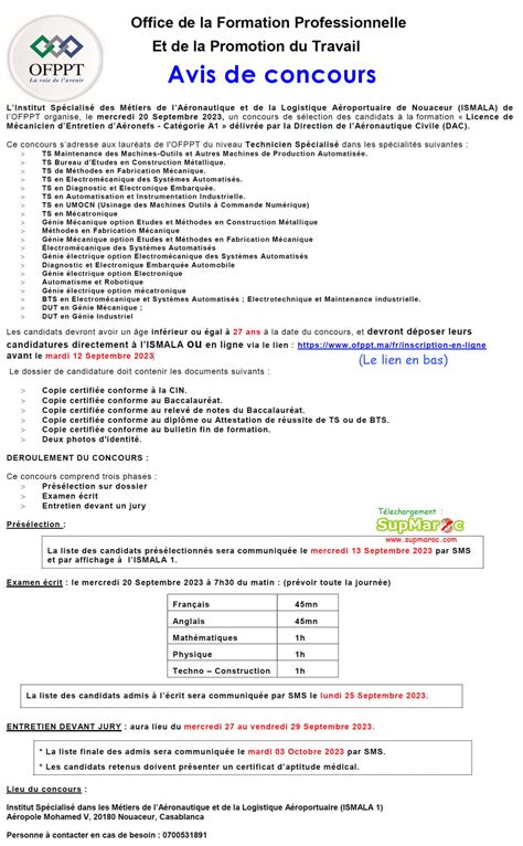 Ismala Ofppt Lp M Canicien A Ronefs A Dac Supmaroc