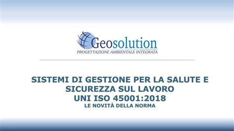 La Nuova Norma UNI ISO 45001 2018 PPT