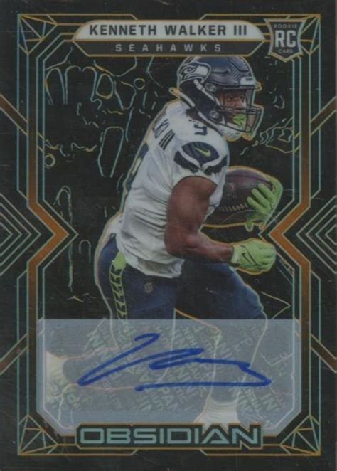 Kenneth Walker III 2022 Obsidian 108 Rookie Autographs Electric Etch