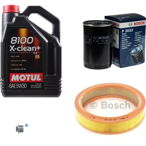 BOSCH INSPECTION SET 5L Motul 8100 X Clean 5W 30 Pour Audi VW 80 2 0