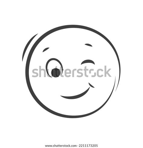 Emoticon Icon Happy Winking Face Emoji Stock Vector (Royalty Free ...