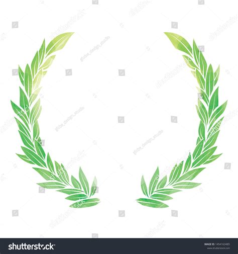 Watercolor Touch Laurel Wreath Illustration Framevector Vector De