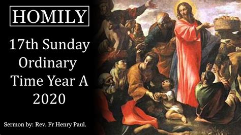 Homily For The 17th Sunday In Ordinary Time Year A 2020 Youtube