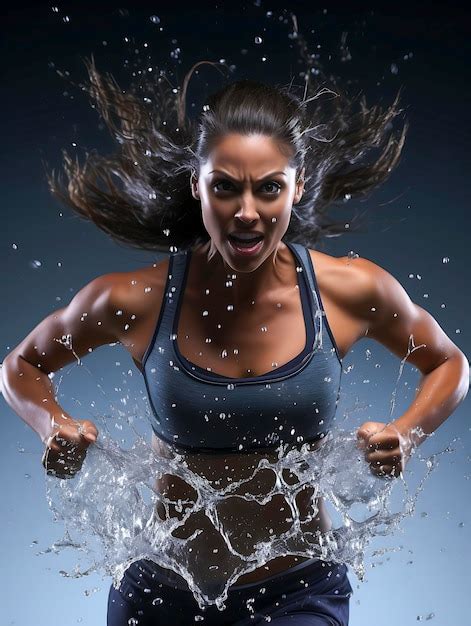 Retrato De Una Mujer Hermosa Haciendo Ejercicio En El Gimnasio Y