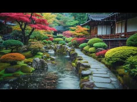 Improve Mood With Healing Rain In Japanese Zen Garden Rain Sound For