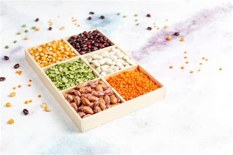 Free Photo | Legumes and beans assortment.Healthy vegan protein food.