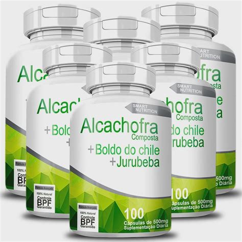 Kit 6 Alcachofra Composta 500 Mg 100 Cápsulas Submarino