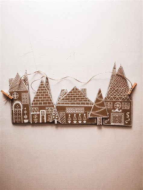 Small Cardboard Christmas Village - Etsy