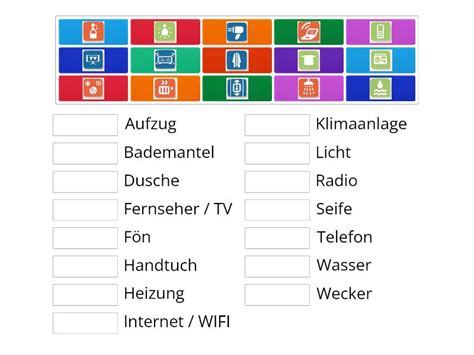 Wortschatz Im Hotel Menschen A1 Lektion 16 Match Up