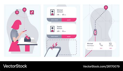 app screens royalty  vector image vectorstock