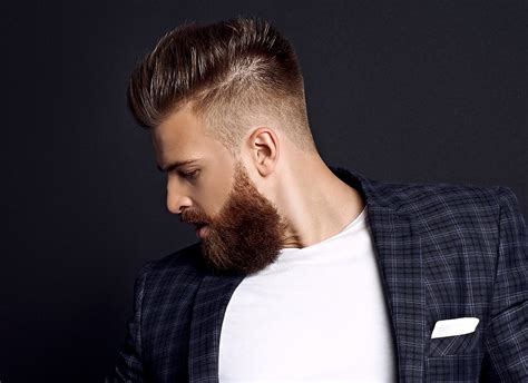 Comb Over Fade Haircuts And Beard Style Combo For Men