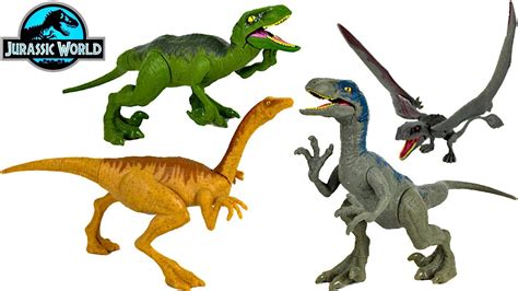 Jurassic World Attack Packs With Velociraptor Blue Dimorphodon And Gallimimus Dinosaurs Unboxing