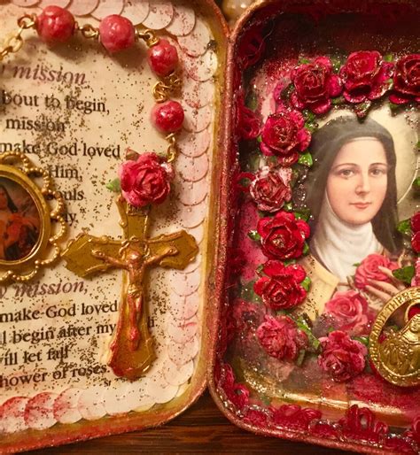 Request Custom Order St Therese Lisieux Assemblage Shrine Altered