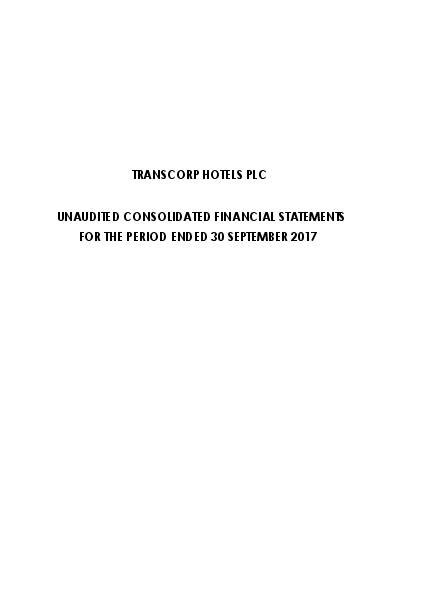 Transcorp Hotels Plc Tranho Ng Q Interim Report