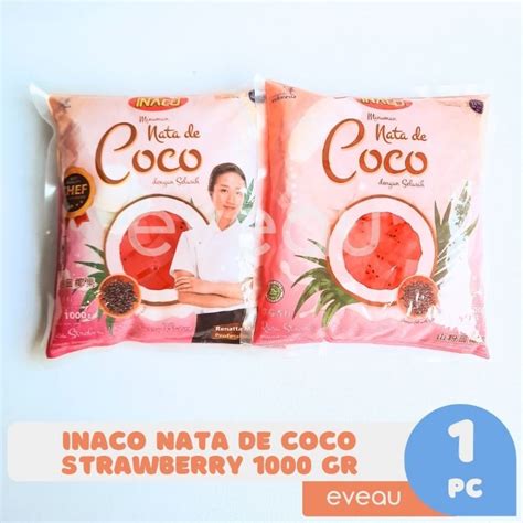 Jual Inaco Nata De Coco Gram In Syrup Rasa Strawberry Dengan