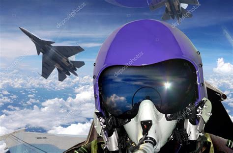 Jet fighter pilot cockpit view — Stock Photo © razihusin #125270430