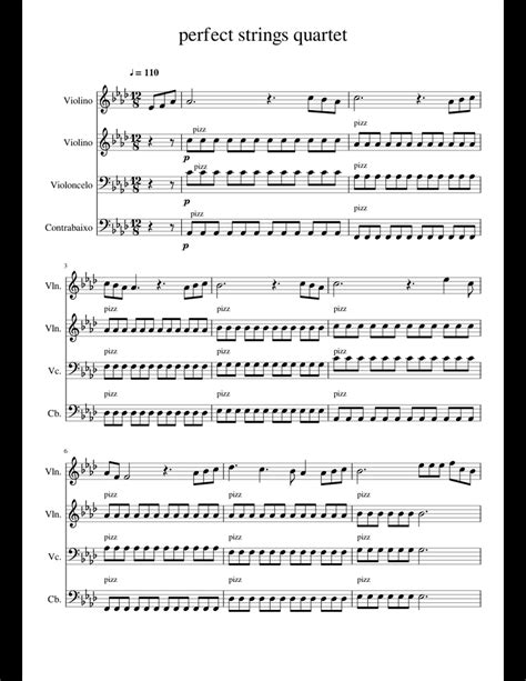 Perfect Ed Sheeran Strings Quartet Sheet Music For Violin Cello