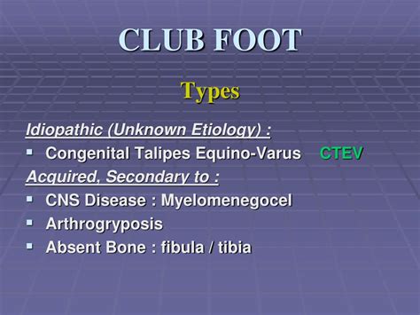 Ppt Congenital Talipes Equino Varus Congenital Clubfoot Powerpoint Presentation Id5730720