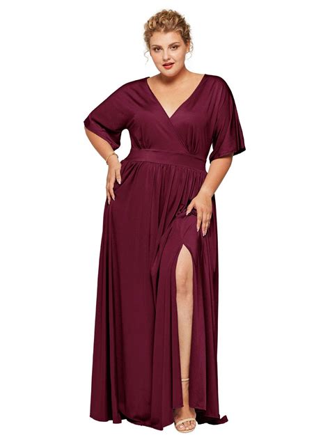 Alicepub Womens Short Sleeve Stretch Jersey Wrap Dresses Long Maxi