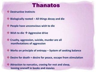 Eros / Libido & Thanatos drives - Porshia Chawla | PPT