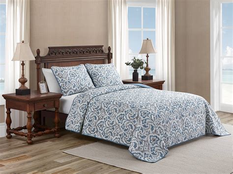 Tommy Bahama Quilt Set Reversible Cotton Bedding With Matchin Shams All Season Home Decor King