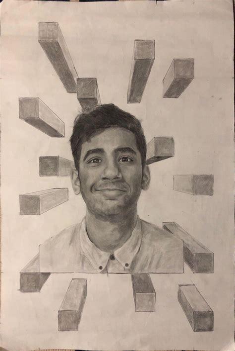 My portrait for high school art class : r/drawing