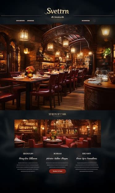 Premium AI Image | Website of a Restaurant Presenting an Enchanting Web ...