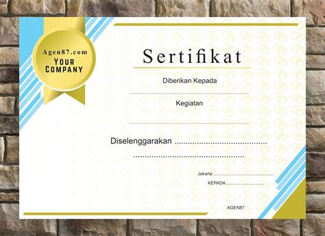 Sertifikat Template Download Contoh Sertifikat Kartu Nama Template Images