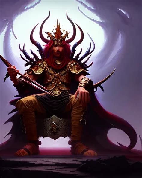 The Arrogant Tanar Ri Demon King Sits Upon His Throne Stable Diffusion