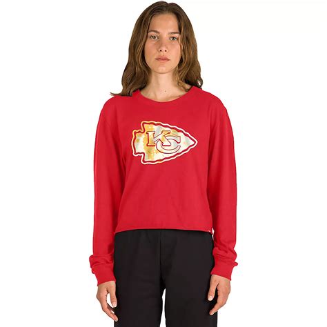 New Era Womens Kansas City Chiefs Long Sleeve Crop Top Academy