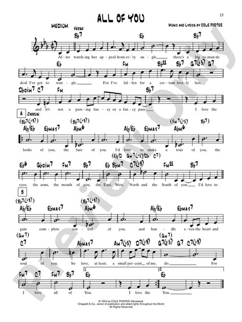 All Of You: Piano/Vocal/Chords: Cole Porter - Digital Sheet Music Download