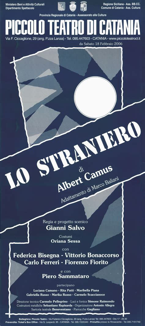 Lo Straniero Piccolo Teatro Gianni Salvo