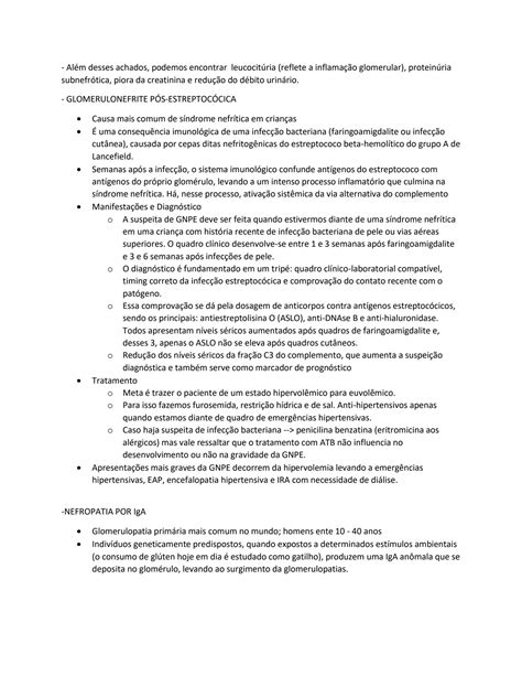 SOLUTION Doenças Glomerulares na Pediatria Internato Residência