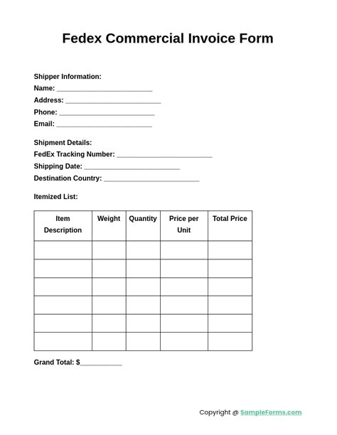 FREE 11 Commercial Invoice Form Samples PDF MS Word Google Docs