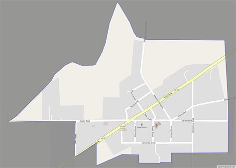 Map of Sulphur Springs CDP, Ohio