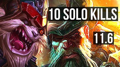 Kled Vs Gangplank Top 10 Solo Kills 1 6m Mastery 600 Games 14 4