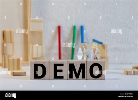 DEMO Word Made With Building Blocks Concept Stock Photo Alamy