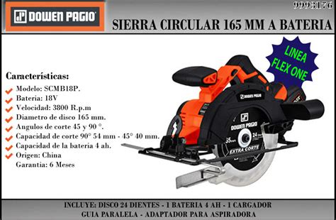 Dowen Pagio Sierra Circular Mm V Bat Ah Cargador