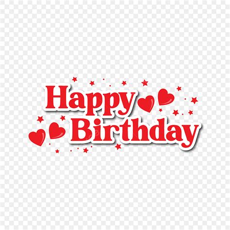 Happy Birthday Typography Vector Art Png Red Color Happy Birthday