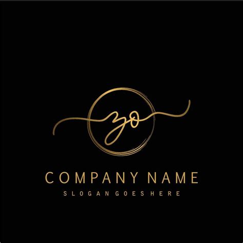 Initial ZO Handwriting Logo With Circle Hand Drawn 15370851 Vector Art