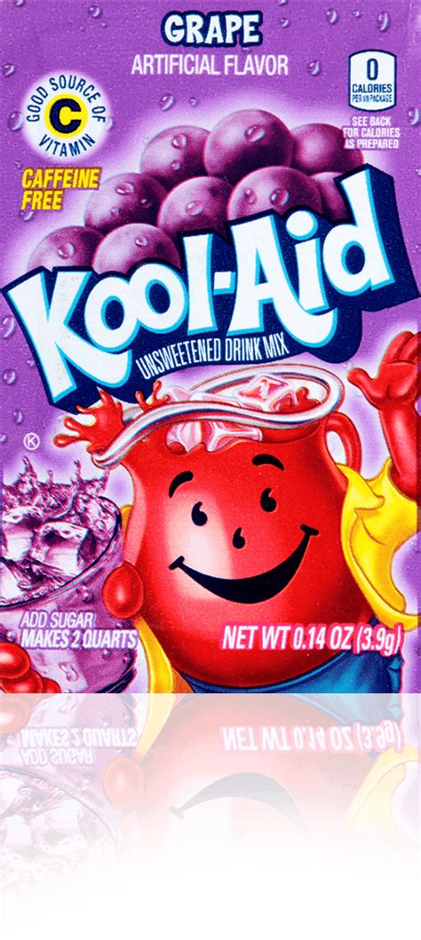 Kool Aid Grape Drink Mix Unsweetened 014 Oz Packet Kool Aid Mixed