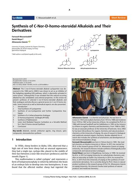 C Nor D Synthesis X Mol