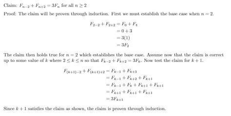 Fibonacci Numbers Proof by Induction (Looking for Feedback) - Mathematics Stack Exchange