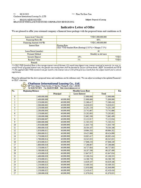 Quotation Form | PDF | Interest | Lease