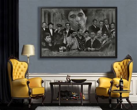 Gangsters Poster Gangsters Canvas Wall Art The Godfather Picture