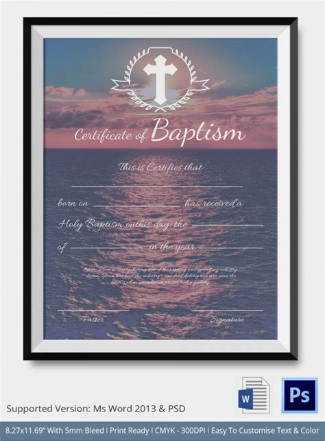 20+ Baptism Certificates | Sample Templates